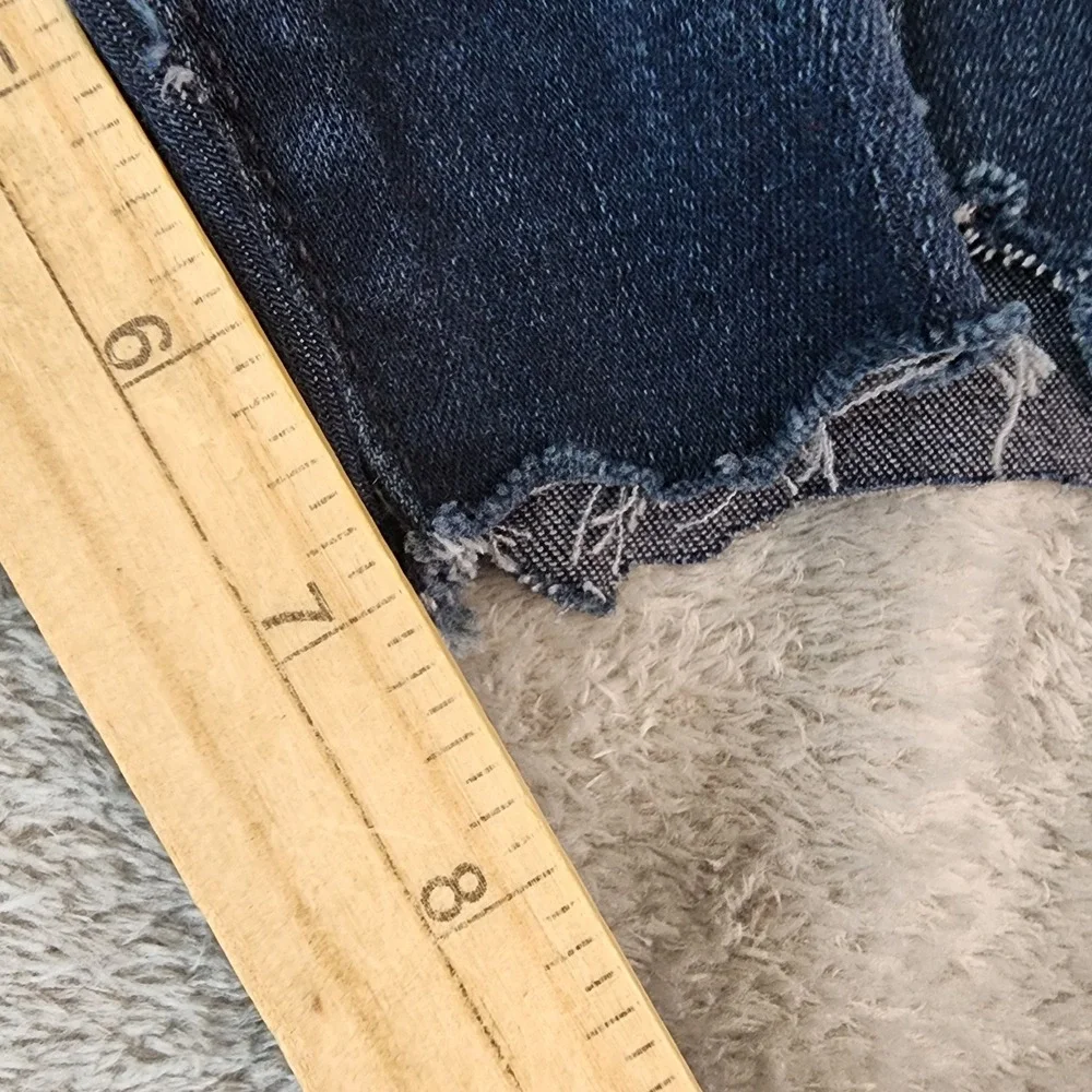 Madewell Denim Shorts Mens Waist 29 Dark Wash Blue Raw Hem Cut Off Stretch
